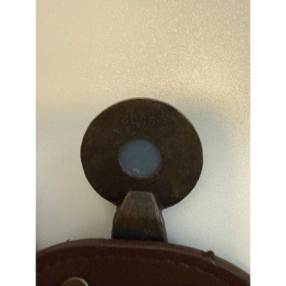 Vintage Belt Brown Distressed Leather Amber And Rhinestone Center Size M Gothic main image 9